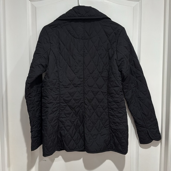 Land’s End Black Quilted Pea Coat | Double Breasted Lightweight Jacket XS (2-4) - Picture 3 of 5